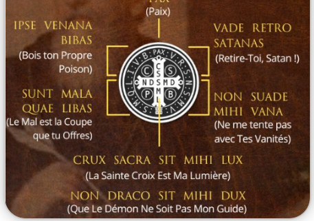 Signification des inscriptions de la médaille de Saint-Benoît