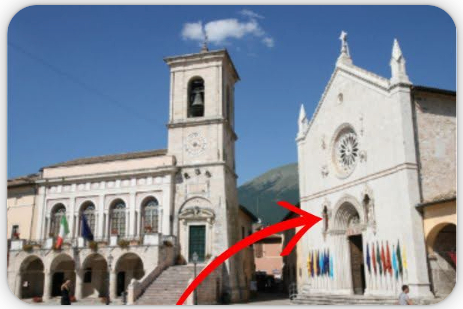La basilique de Saint-Benoît à Norcia, Italie